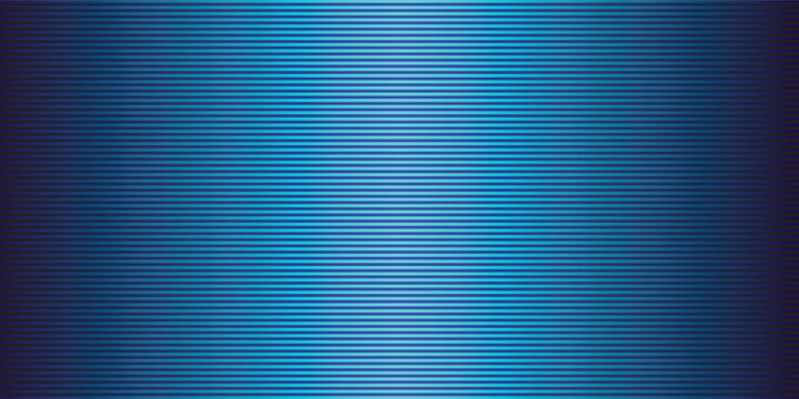 Abstract striped lined horizontal glowing background. Scan screen. Technological blue futuristic card with stripes. Vector illustration.