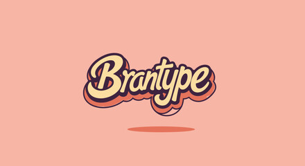 Retrostyled Brantype Logo with Shadow Displaying a Vintage Aesthetic