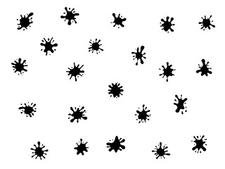 Black Ink Splatters Vector Set, Grunge Ink Puddle Splatter Vector Set | Artistic Black Paint Drops and Blots Clipart