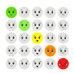 Pain Scale emoji Faces Vector, Medical Mood Chart Illustration