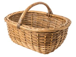 Obraz premium Vintage wicker basket png woven basket png rustic basket png farmhouse basket png antique basket png decorative basket png storage basket png natural basket png transparent background image