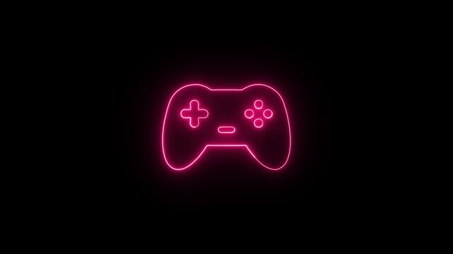 Animation of gamepad handset flashing on dark blue background. 