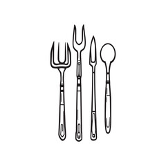 Black Outline Vector Drawing Of Khurpi Farming Tool