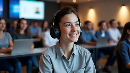 Young Adult Conference Attendee Possibly in Their Mid-20s at a Professional Event

