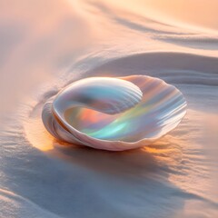 Glossy Abstract 3D Swirl Sculpture on Minimal Pedestal with Pastel Colors