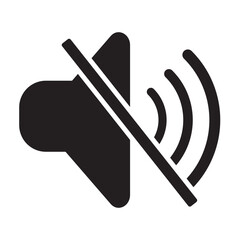 mute sound black icon