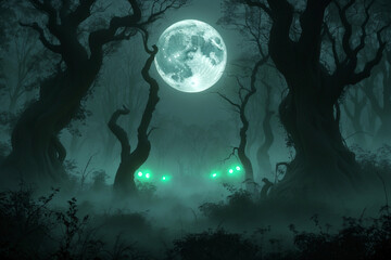 halloween night scene