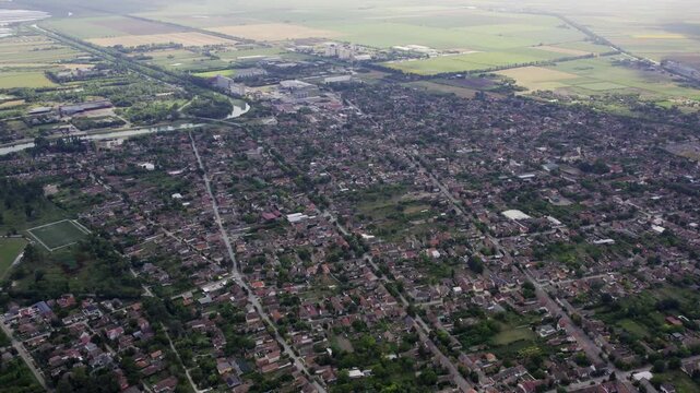 Discover Becej's Charming Landscape in Aerial Views of This Idyllic Serbian Town and Surrounding Fields