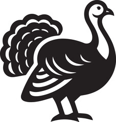 Black and White Turkey Bird Vector Illustration