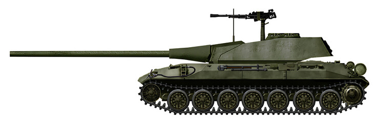 IS-75 (Alternative IS-7 tank with turret and 128mm gun from E-75 Ausf.E Tigerzahn tank) © Tikros
