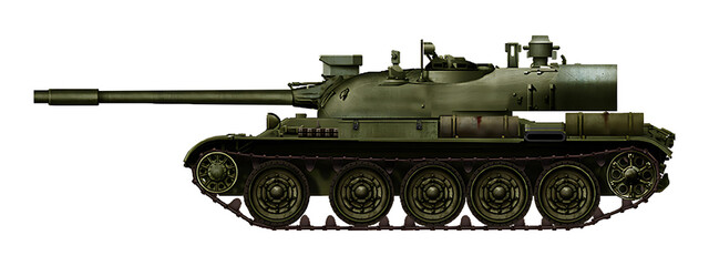 T-44M2 (Alternative T-44 tank with a new turret with aft automatic loader and 100mm gun) © Tikros