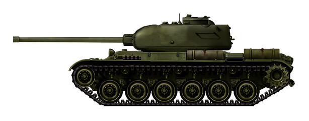 An alternative version of the T-44 tank on a new chassis
