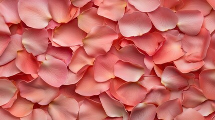 Fototapeta premium Close-up of a group of pink rose petals. the petals are arranged in a scattered manner, with some overlapping each other.