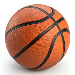 A Sporty Orange Basketball Isolated on White Background for Indoor Practice