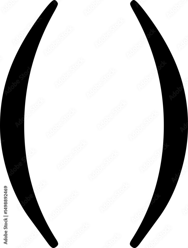 Fototapete Text brackets icon. Black quotation marks. Curly braces, double symmetric and angle. Vintage typographic symbol calligraphic quote frame. Doodle, element lettering. Vector for punctuation math.