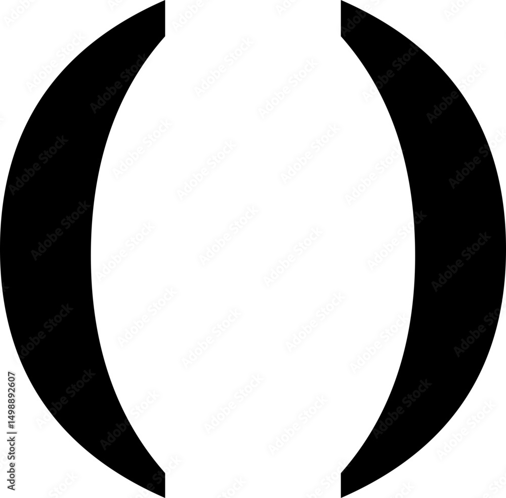 Fototapete text brackets icon. black quotation marks. curly braces, double symmetric and angle. vintage typogra