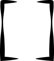 Text brackets icon. Black quotation marks. Curly braces, double symmetric and angle. Vintage typographic symbol calligraphic quote frame. Doodle, element lettering. Vector for punctuation math.