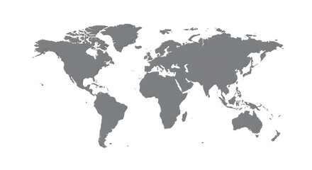Fototapeta premium Simple Gray World Map: Minimalist Global Design Element