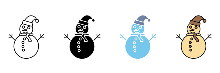snowman concept line icon. Simple element illustration