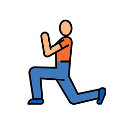 lunges exercise color line icon for digital and print projects.