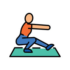 pistol squats color line icon for digital and print projects.