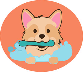 Vector Silhouette of Dog Logo on White Background