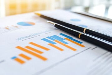 Business report showcasing various graphs and charts detailing financial performance and trends for the quarterly analysis