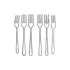 Clean fork outline vector drawing for cooking and dining concepts