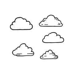 clean line art clouds vector illustration design