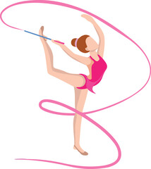  gymnast performing a ribbon rotation