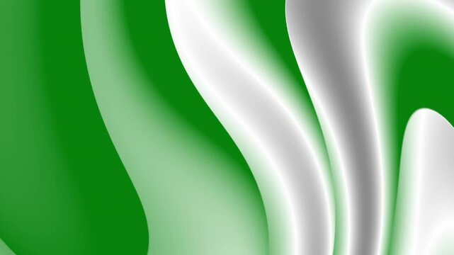 Abstract green and white flowing wave background with smooth gradients, ideal for eco-friendly designs, digital presentations, and creative branding with nature-inspired aesthetics
