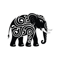 Set of Decorative Elephant Vector Icons in Various Artistic Styles

