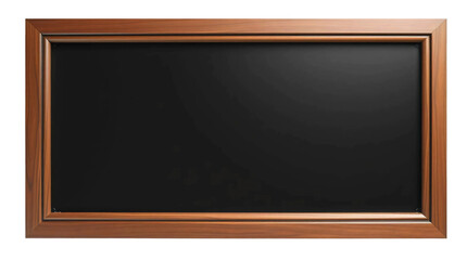 Blank blackboard in wooden frame isolated on transparent background