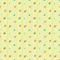 seamless pattern yellow lines with flowers