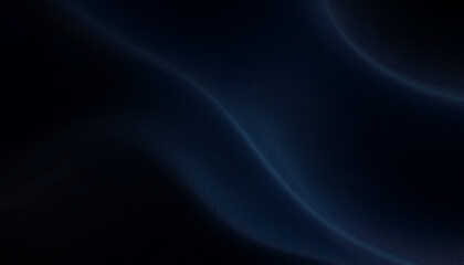Abstract blue background with flowing silk waves, a soft light texture, and a smooth, dark curve pattern illustration