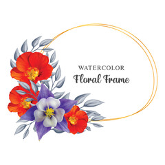 Obraz premium Wedding floral frame circular style 