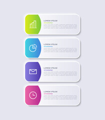 Modern vertical infographics for business and marketing presentations. Four steps or processes infographic template