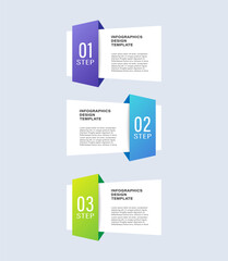 Modern infographic design. Three steps or processes vertical infographic template