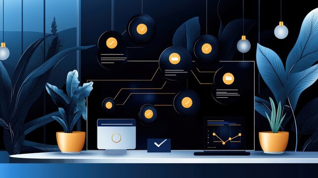 Business continuity strategy presentation office environment digital content professional viewpoint future concepts