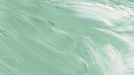 Subtle Green Texture Painting with White Brush Stroke Details