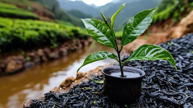 Tea planting action at choui fong tea plantation nature scene lush environment scenic viewpoint