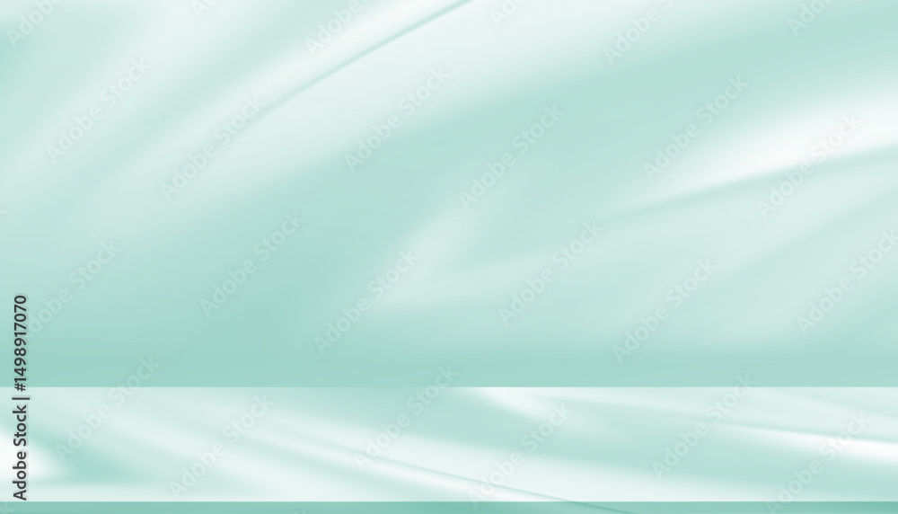 Aufkleber green background studio with gradient white light on podium stage for product display present,empty 