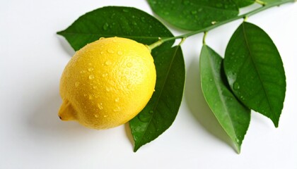 lemon with leaves