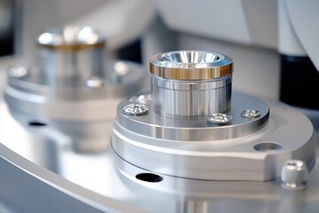 Close up view of a precision medical device featuring advanced engineering and design elements, positioned for operation in a clinical environment, showcasing high-quality materials and craftsmanship