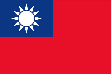 Flag of Taiwan. Taiwan National Flag. Vector Illustration.