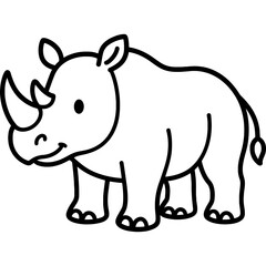 Cartoon Rhinoceros Outline