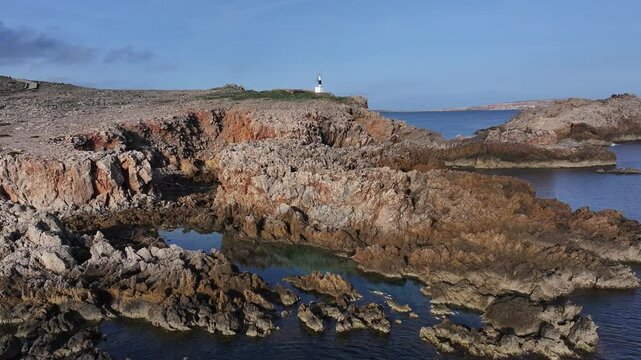 Faro de Fornells en la Islas de Menorca, Baleares
