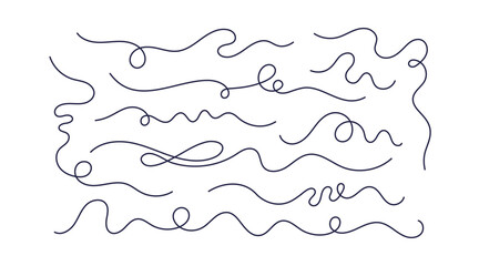 Long thread. Pasta, spaghetti. Wavy abstract line