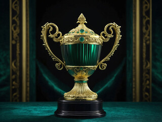 A majestic gold trophy cup