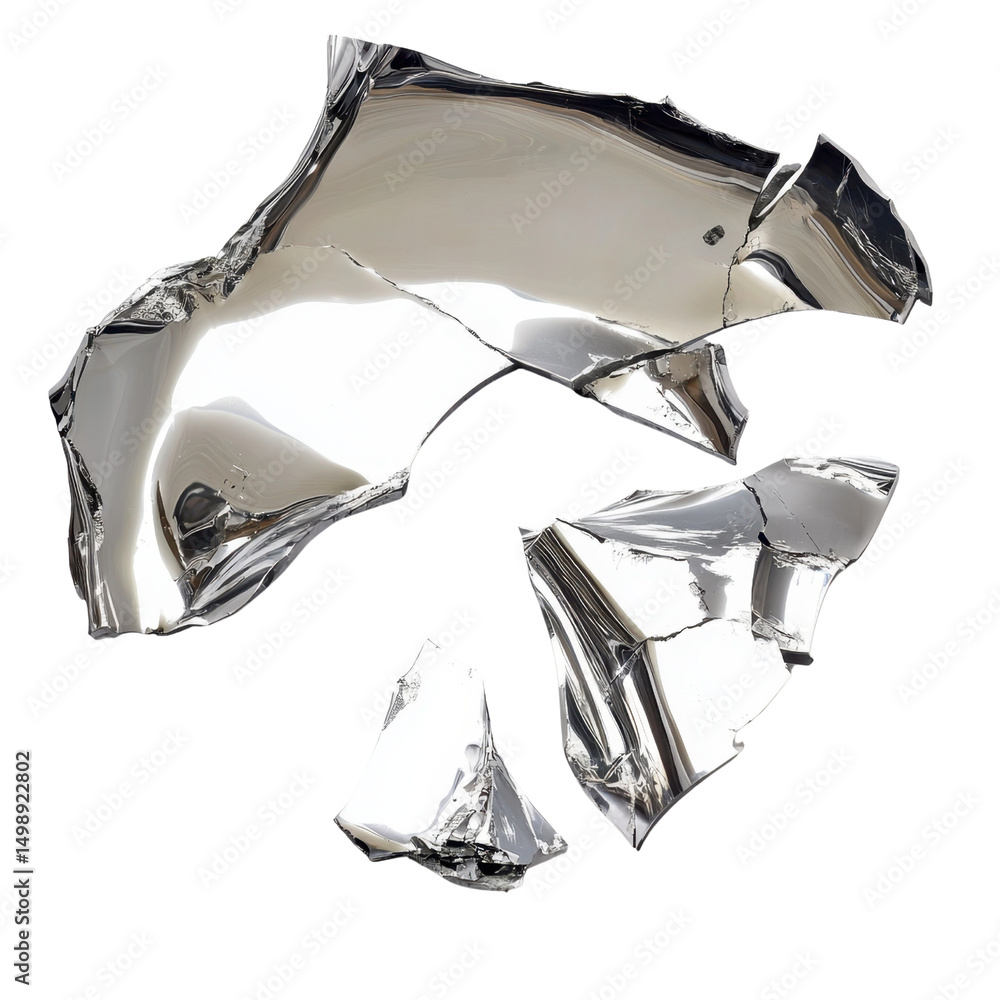 Poster reflective metallic surface with abstract shape and texture details